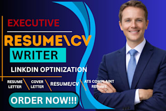 write executive law resume, professional bio CV, cover letter in 24hrs resume