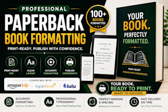 book formatting for amazon KDP, kindle and paperback layout
