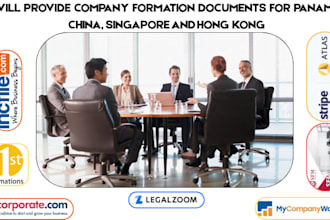provide company formation documents for panama, china, singapore and hong kong