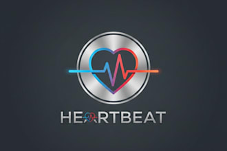 design a clean and impactful heartbeat logo for your brand