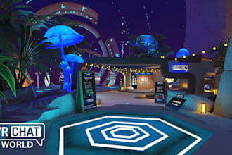 build interactive vrchat world, vr metaverse, vr map, 3d unity world, spatial io