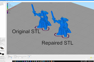 create, repair, fix or modify stl files for 3d printing and character