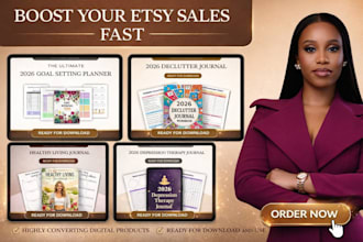 design etsy digital product, etsy shop set up with etsy seo listing on etsy shop