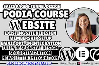 podia website, podia course website, podia sales page, podia landing page