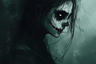 draw creepy, horror, mascot character