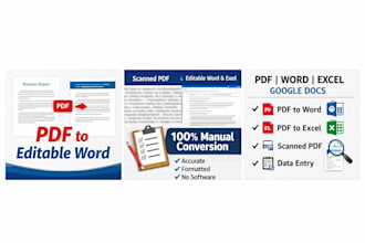 convert pdf to word, excel or editable format manually