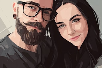 make couple portrait illustration