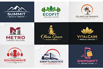 modern minimalist custom business logo design