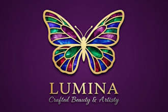 make colorful butterfly logo design with my own creativity