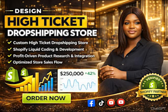 design high ticket dropshipping store, shopify liquid, shopify store sales flow