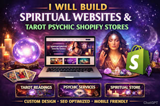 create a spiritual shopify store for products and services