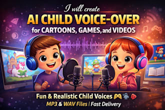 create ai child voice over for cartoons, games, and videos