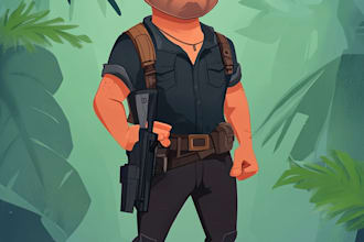 do a 2d character design and concept art for your game