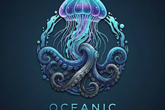 design jellyfish octopus logo design with my own creativity