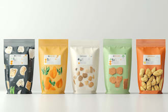 make a custom packaging design with an illustration