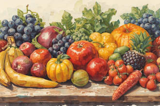 food and drink watercolor style illustration