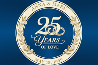 do anniversary marriage event wedding logo design with unlimited revision