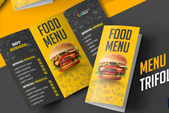 design a modern restaurant menu, food menu, or price list