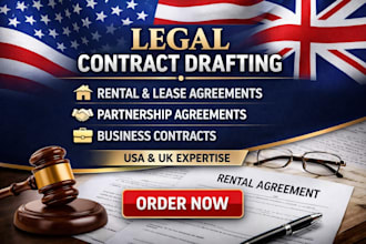 draft a legal USA, UK rental lease partnership agreement and contracts