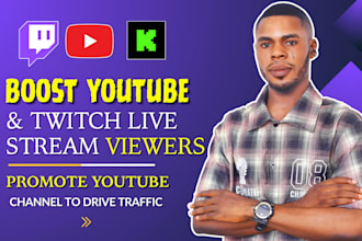 promote your youtube channel or twitch live stream for views and engagements