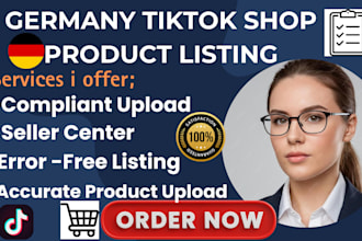 list products on germany tiktok shop seller center