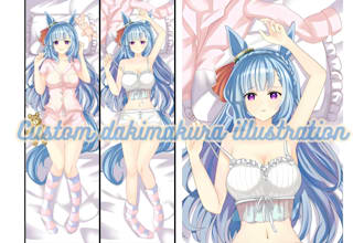 draw dakimakura anime body pillow waifu, vtuber oc, fan art, anime merch