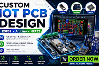 design custom iot pcb schematic and layout for esp32 and nrf52, wearable pcb