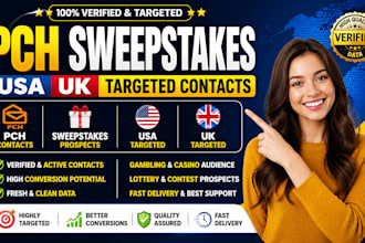 deliver verified p c h leads, sweeps takes leads, USA UK targeted leads