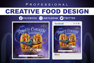 design restaurant social media design, ads and instagram post