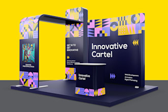design a professional trade show booth with full branding