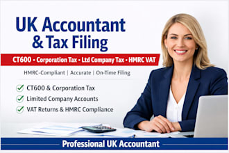 file UK tax return, ct600, corporation tax, ltd tax, hmrc vat as UK accountant