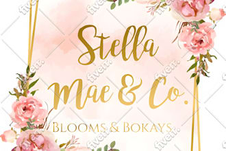 design feminine minimal business botanical boho watercolor floral signature log