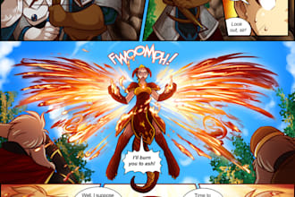draw custom nsfw and sfw furry anthro comic pages and strips graphic novel