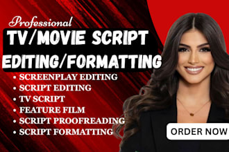 do script editing proofread screenplay movie script formatting, polish tv script