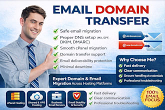 do email domain transfer cpanel migration setup fix dns