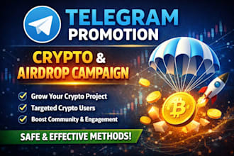 do telegram promotion, airdrop campaign bring up to 10k people to crypto project