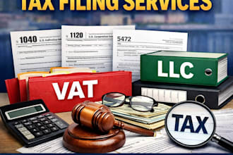 expert US and canada tax filing 1040, 1120, 5472, irs, vat, llc registration