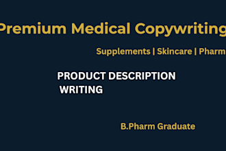write product descriptions for supplements skincare and pharma