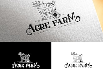 do modern excellent fruit, farming, harvest logo design