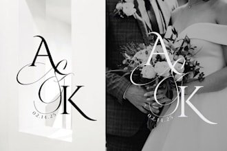 make signature photography logo, wedding, videography design