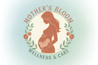 design a beautiful and meaningful pregnant woman logo for your brand