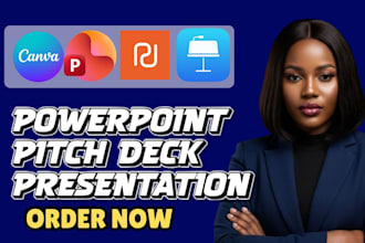 design professional powerpoint, canva pitch deck and business presentation