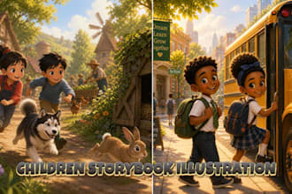 do children storybook illustrations and kids storybook illustration