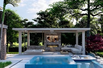 do backyard landscape design garden patio rendering pergola, outdoor pool design