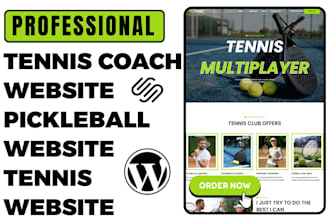 build professional tennis coach website pickleball website tennis website