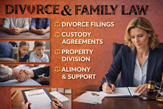 be your lawyer in divorce, child custody and child support lawsuits