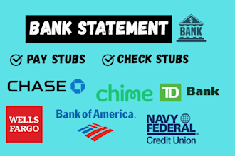do bank statement reconciliation, pay stubs, check stubs