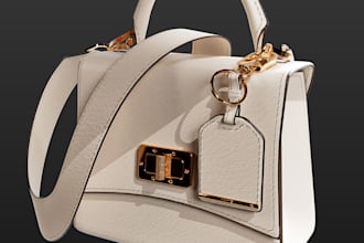 create realistic 3d bag, handbag, backpack, wallet and purse rendering