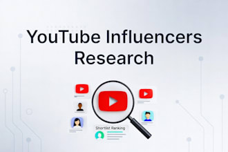 research and shortlist the best youtube channels