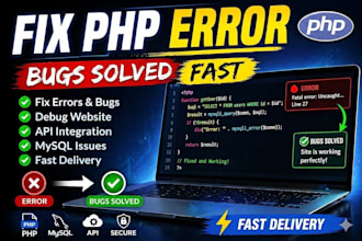 fix PHP errors bugs and website issues fast